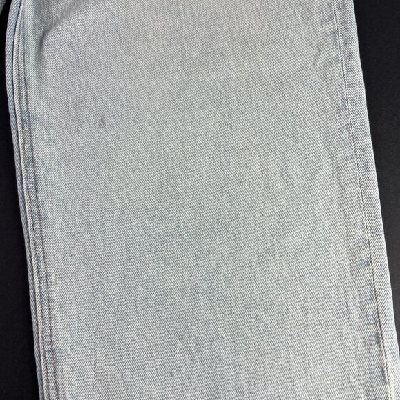 American Eagle Jean Women 32x31* Highest Rise Baggy Straight Blue Denim Tag 10 R - Picture 3 of 16